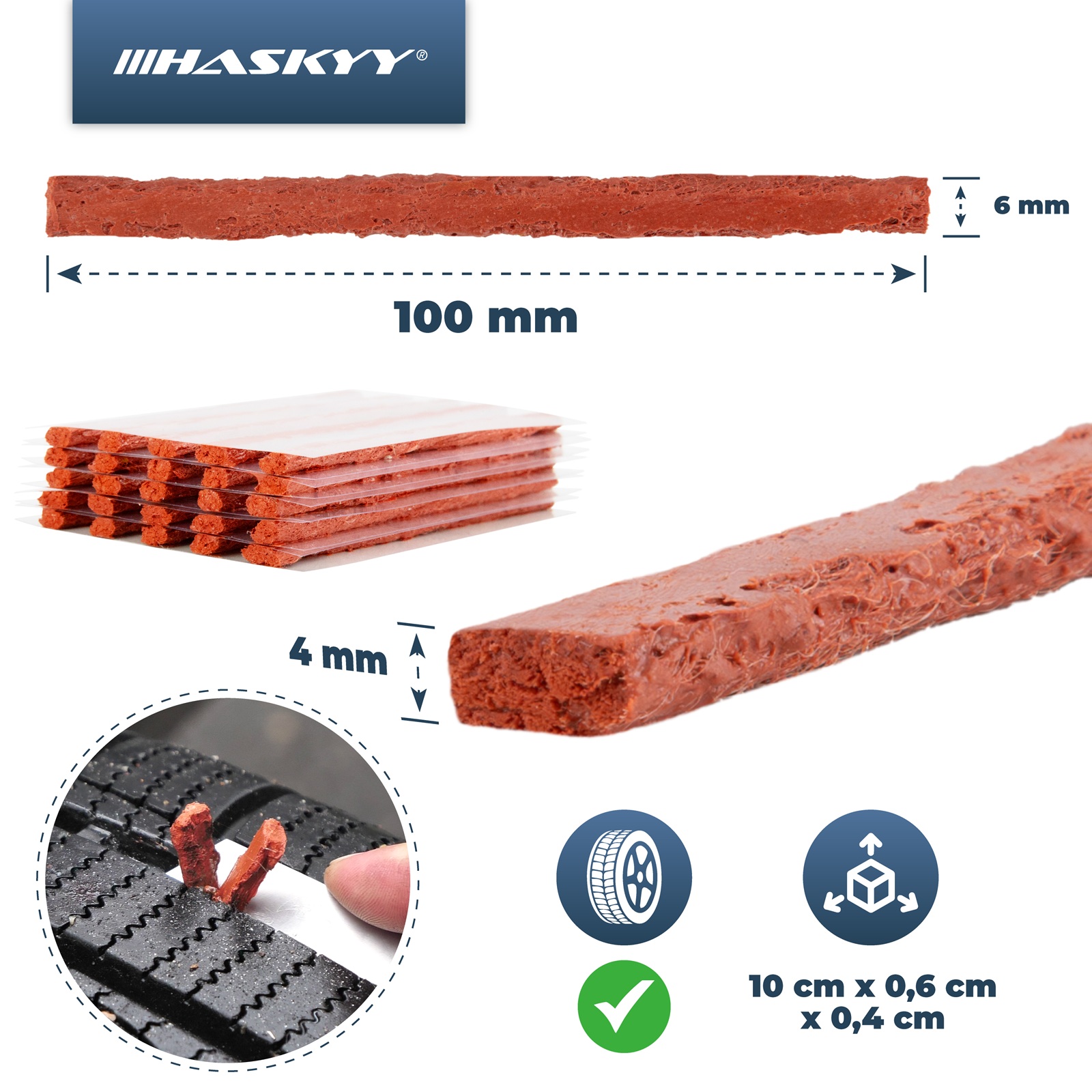 HASKYY Reifen Reparatur Set 53 tlg. Reifenflickzeug Auto Reifenreparatur Set