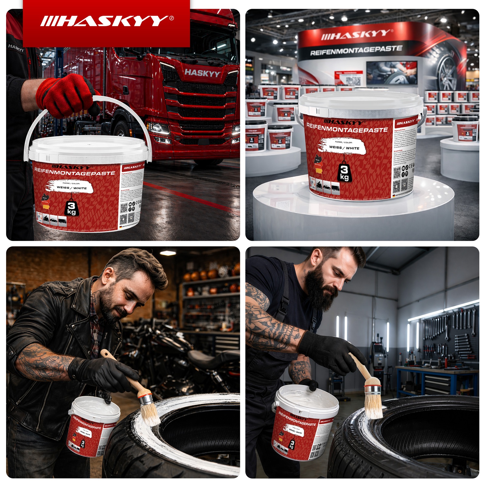 HASKYY Reifenmontagepaste 3KG WEIß Reifenmontierpaste Montagepaste Montagewax