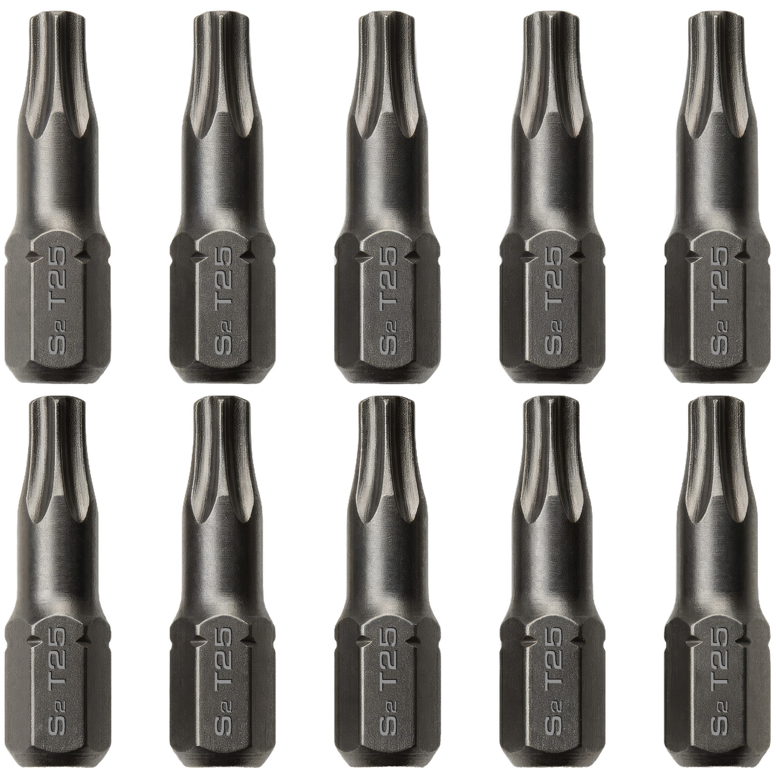20x T25 Torx Bit aus S2 Stahl SCHWARZ