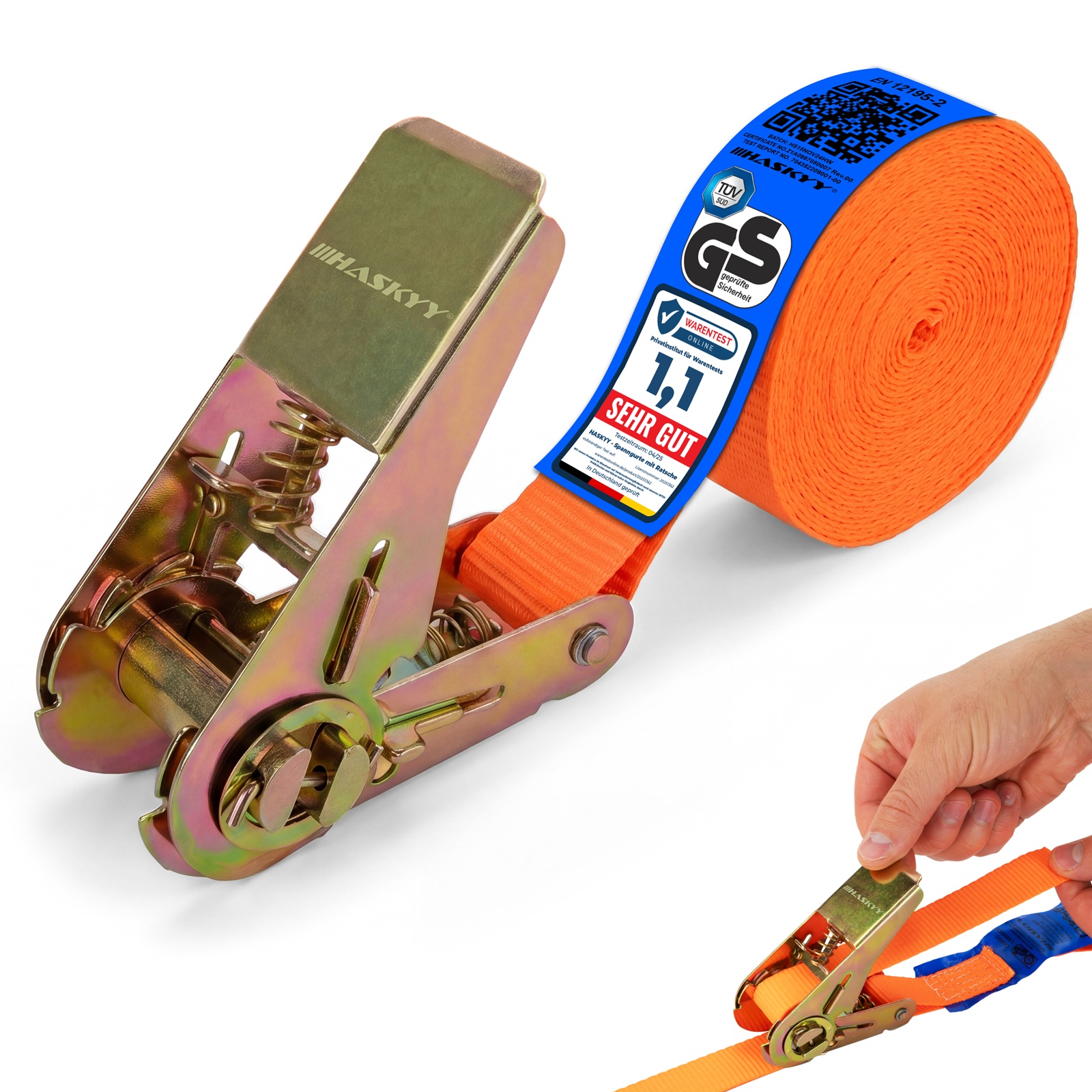 Spanngurt-Ratsche 27x5000 mm orange