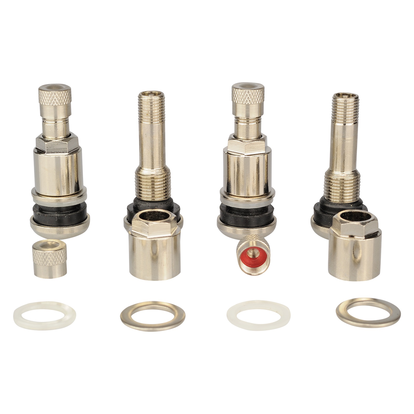 HASKYY Stahlventile Silber 4er Set – Universal Felgenventile 11,3 mm, 45 mm Länge, glänzend vernickelt