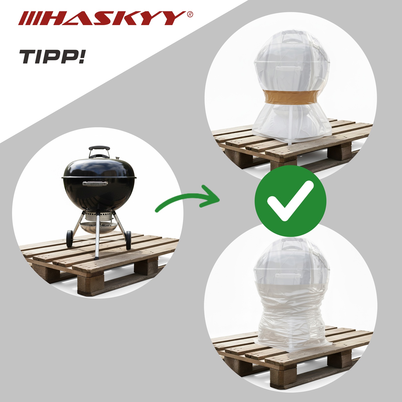 HASKYY Palettehaube Abdeckhauben Schutzhülle 125x85x120 cm Innenbereich