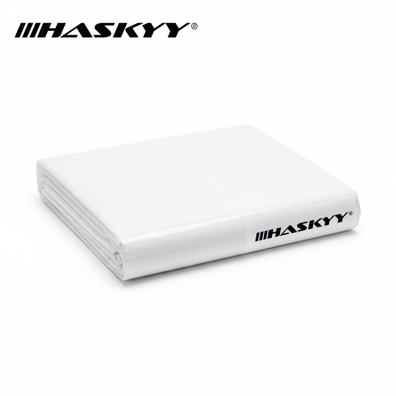 HASKYY XXL Schutzhaube 250×130×90 cm weiß – Universal Abdeckhaube aus PE, wasserdicht & UV-beständig, extra hoch für Paletten, Gitterboxen, Grill & Gartenmöbel