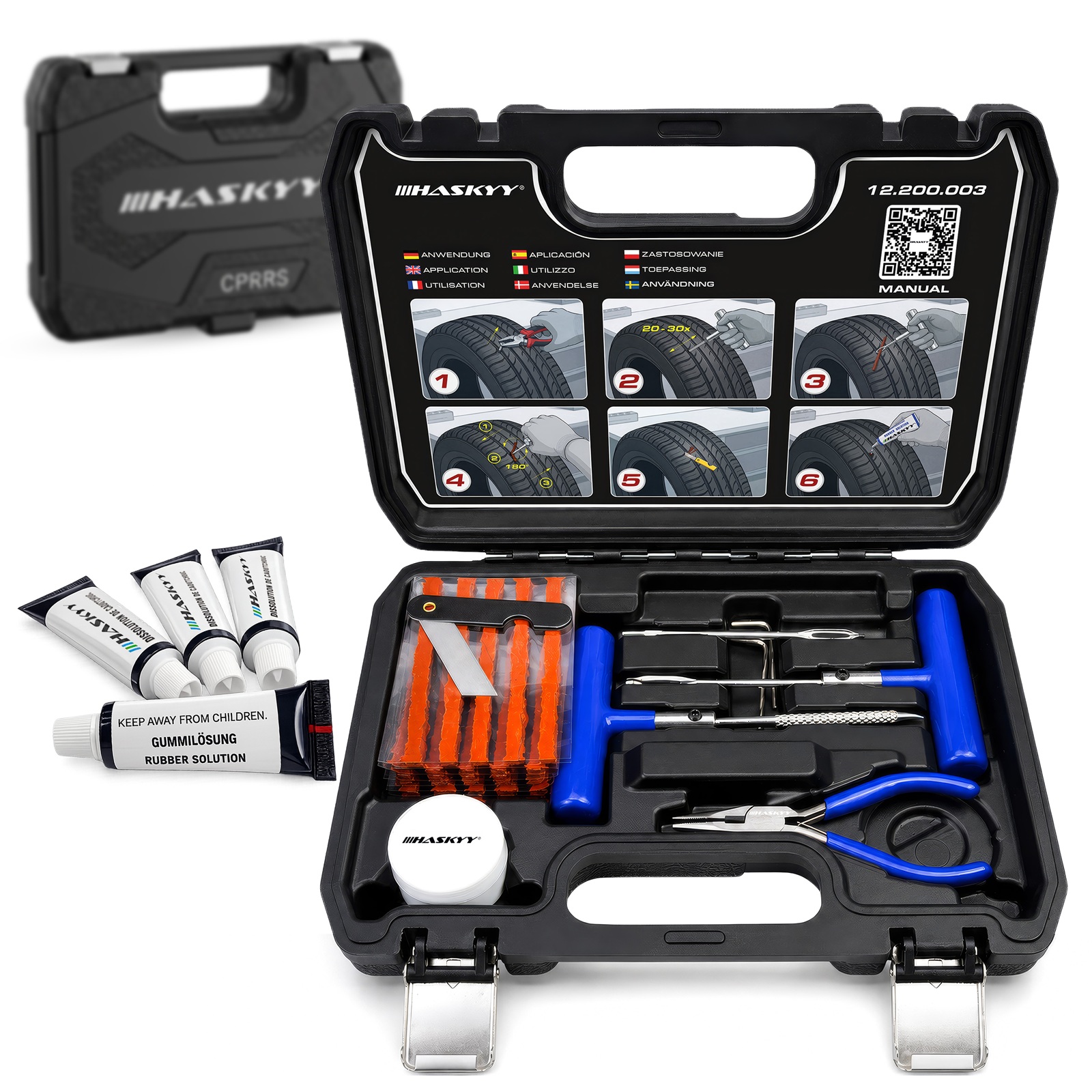 HASKYY Auto PKW Reifenreparaturset 47-tlg Reifen Reparatur Set