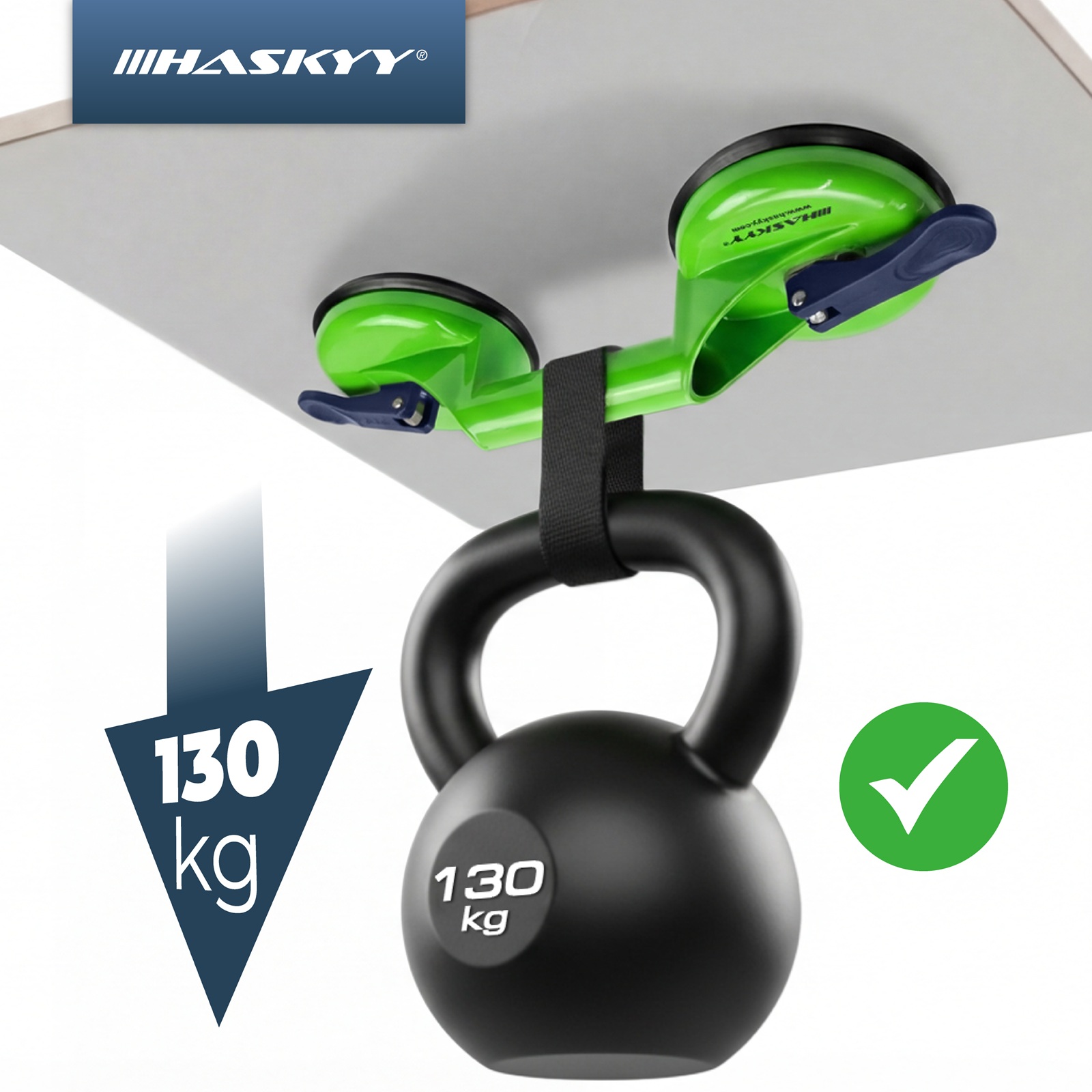 HASKYY 2er Doppelsaugheber Glassauger Set 130KG Vakuum Scheibenheber Fliesen Gummi Saugnapf