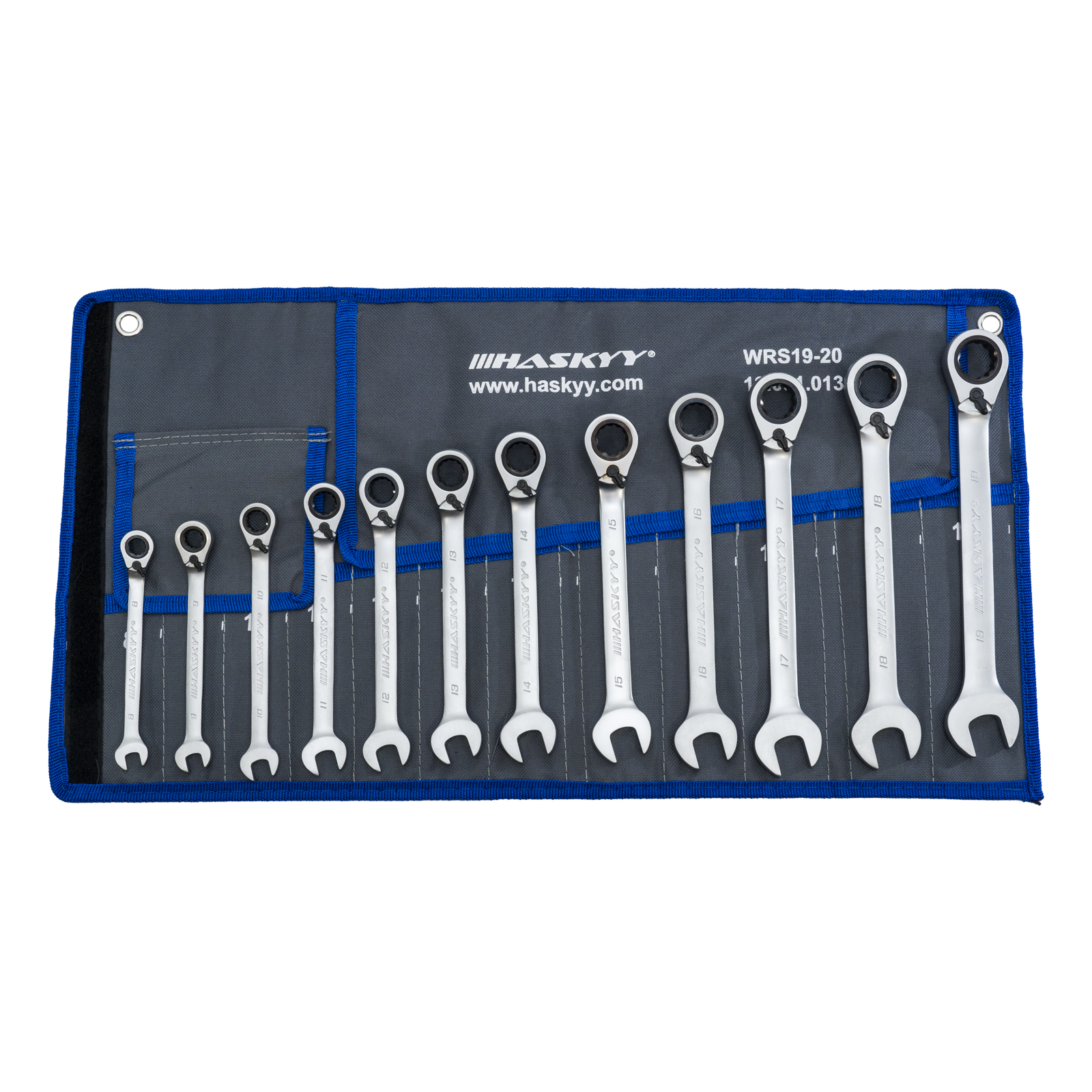 HASKYY Ring-Maul-Ratschenschlüssel Set 8-19mm CrV | 72 Zähne S2