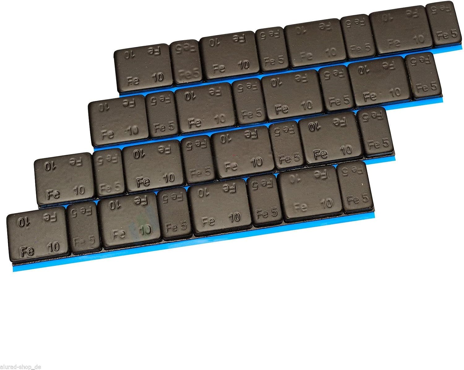 HASKYY Klebegewichte Schwarz 25 Riegel – 5 g ×4 + 10 g ×4 je Riegel, verzinkt & kunststoffbeschichtet