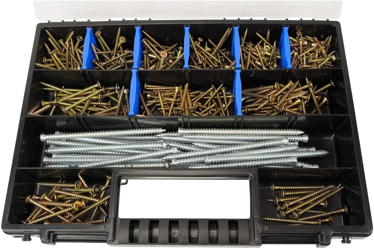 HASKYY Sortimentskoffer 10x Organizer XL 345x249x50 mm – unterteilt & stapelbar für Kleinteile
