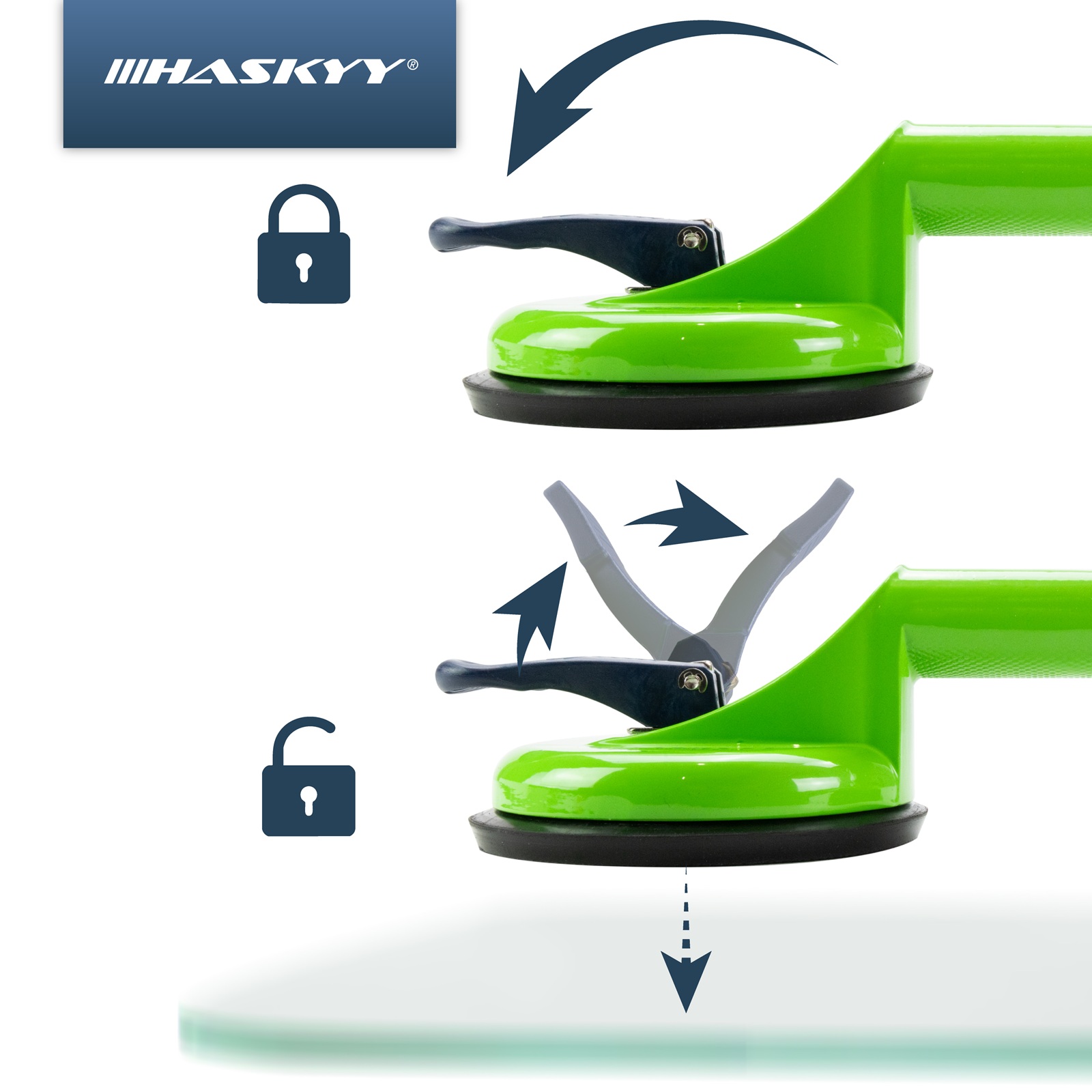 HASKYY 2er Doppelsaugheber Glassauger Set 130KG Vakuum Scheibenheber Fliesen Gummi Saugnapf