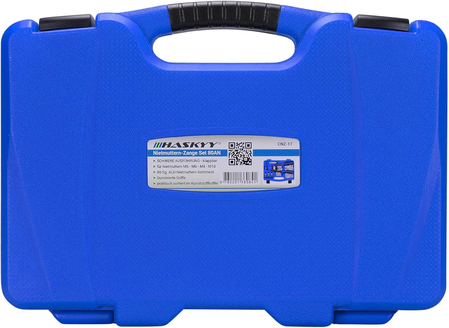 HASKYY Heavy-Duty Nietmutter-/Blindnietenzange + 80 Nieten (M5–M10)