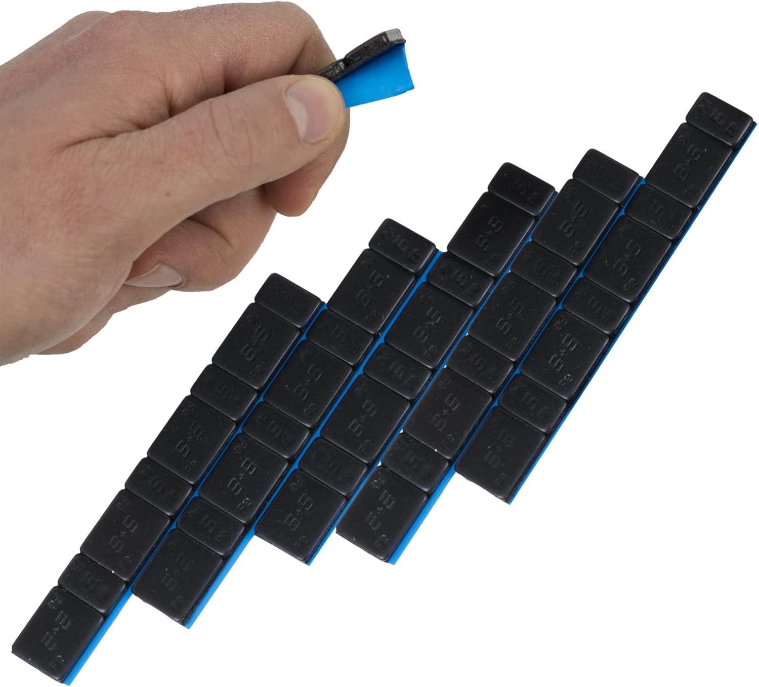 HASKYY Klebegewichte Schwarz 25 Riegel – 5 g ×4 + 10 g ×4 je Riegel, verzinkt & kunststoffbeschichtet