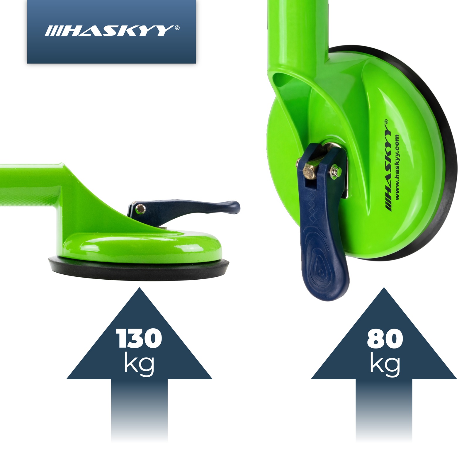 HASKYY 2er Doppelsaugheber Glassauger Set 130KG Vakuum Scheibenheber Fliesen Gummi Saugnapf