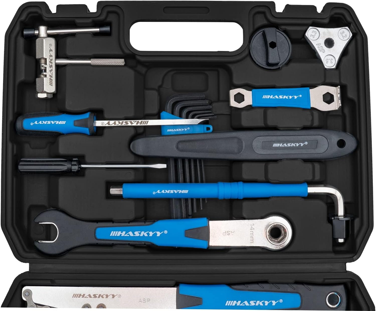 HASKYY Fahrrad Reparatur Werkzeug Set Kit 51 tlg. für viele Fahrradtypen Multifunktionswerkzeug Satz