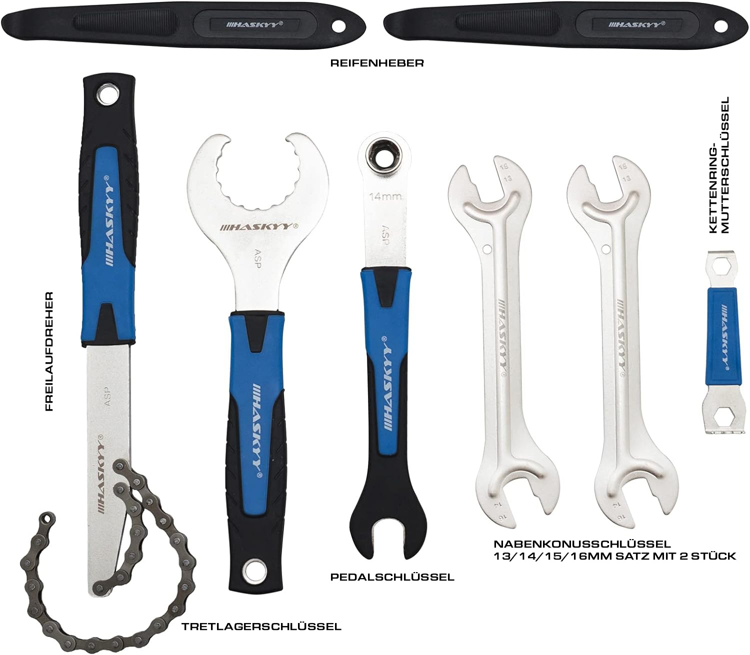 HASKYY Fahrrad Reparatur Werkzeug Set Kit 51 tlg. für viele Fahrradtypen Multifunktionswerkzeug Satz