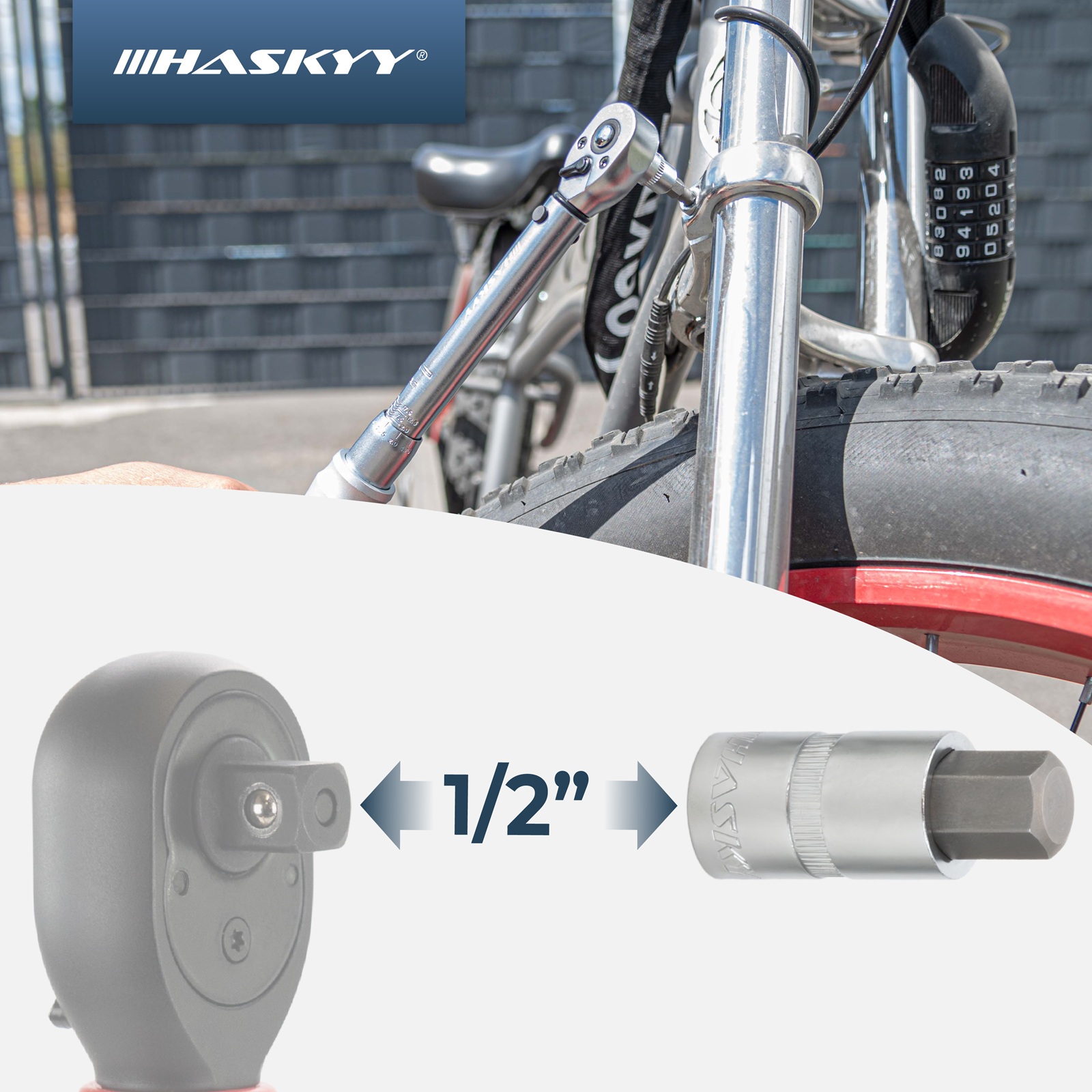 HASKYY Innensechskant Stecknuss-Set 12-tlg. 5–22 mm – 1/2″ Antrieb