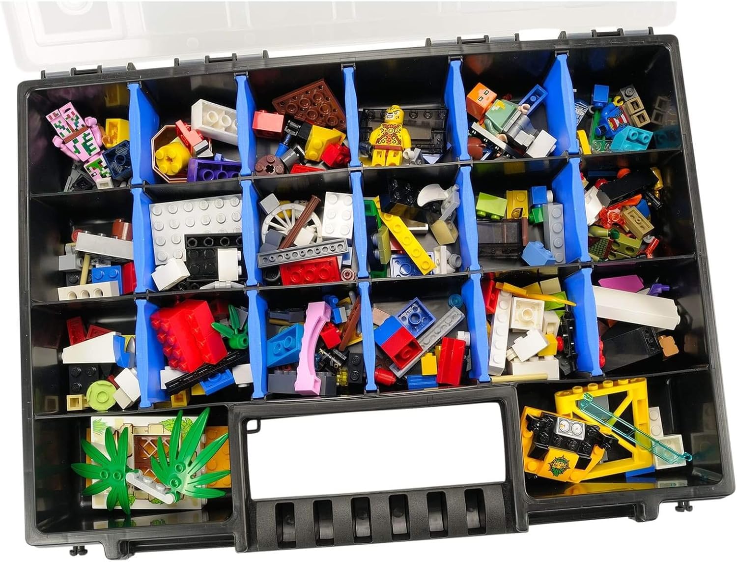 HASKYY Sortimentskoffer 10x Organizer XL 345x249x50 mm – unterteilt & stapelbar für Kleinteile