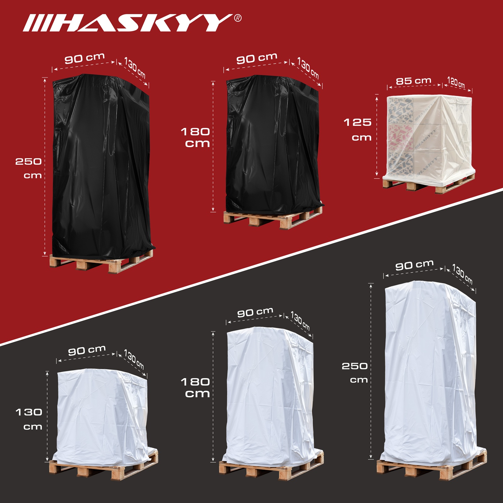 HASKYY Palettehaube Abdeckhauben Schutzhülle 125x85x120 cm Innenbereich