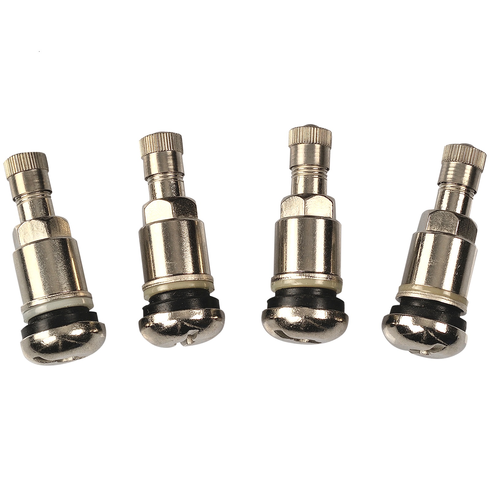 HASKYY Stahlventile Silber 4er Set – Universal Felgenventile 11,3 mm, 45 mm Länge, glänzend vernickelt