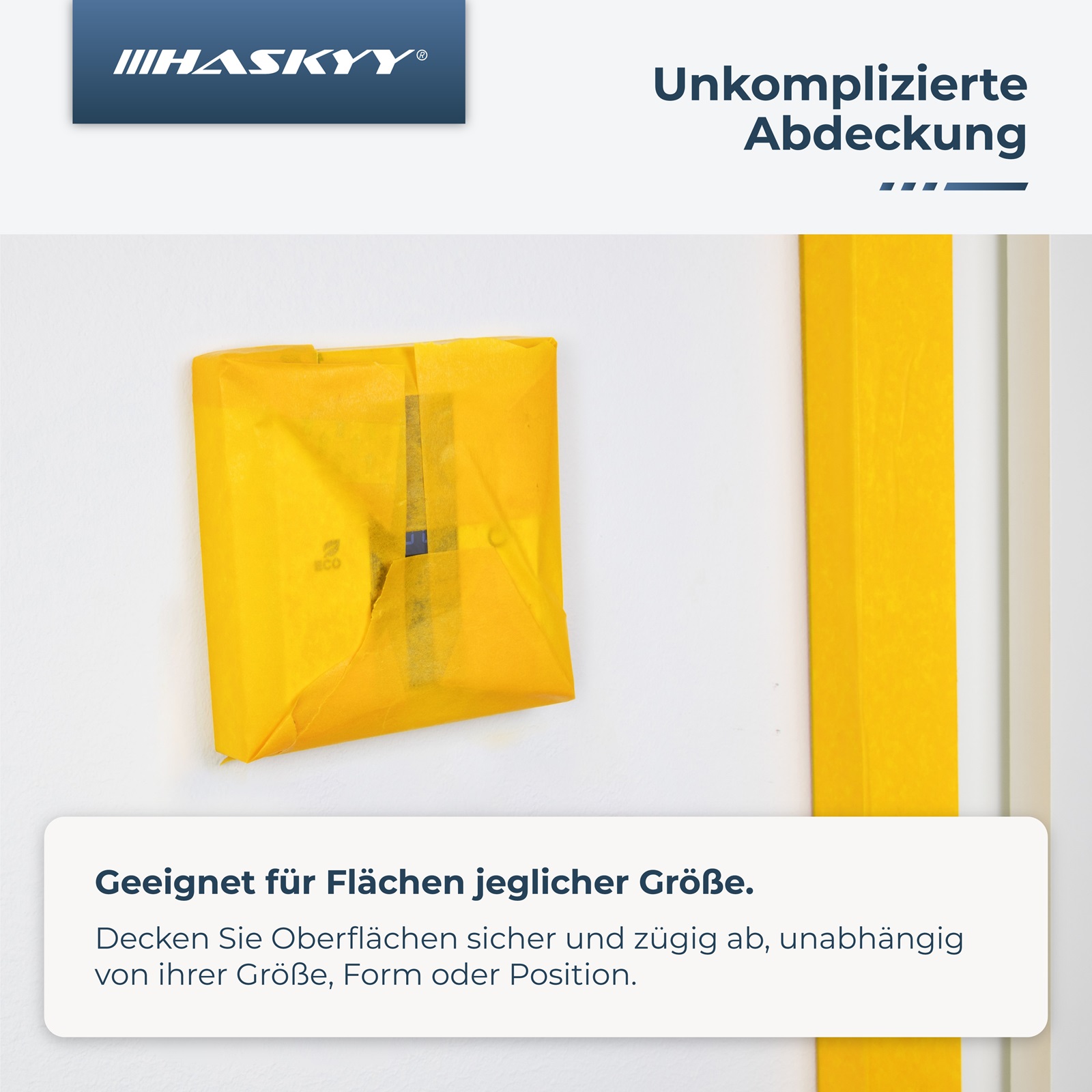 HASKYY Goldband Malerkrepp 20er Set – Malerband 19 mm × 50 m je Rolle, Profi Abdeckband aus Krepp Papier, selbstklebend, rückstandsfrei entfernbar