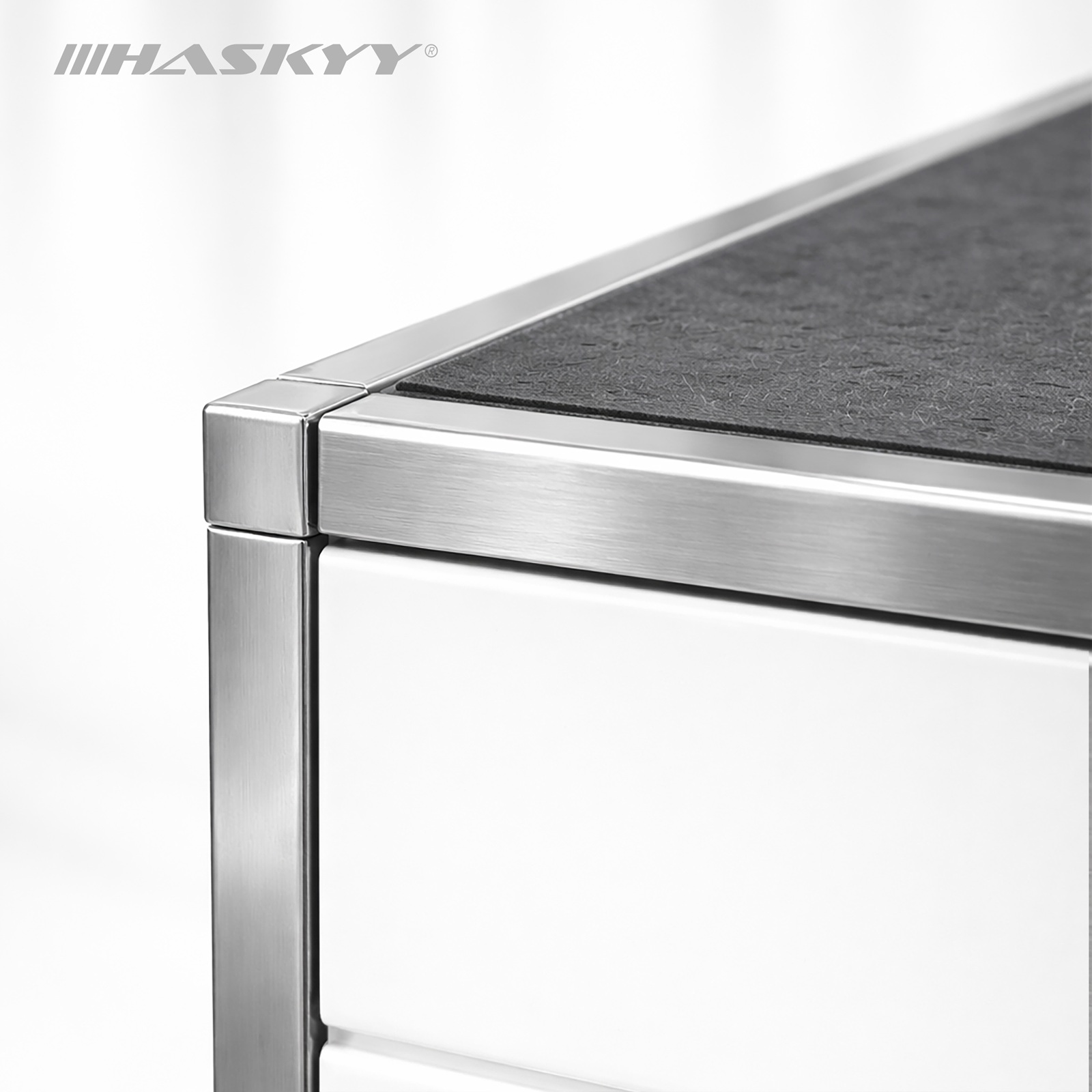 HASKYY Endstück für Fliesenschiene Quadratprofil – V2A Edelstahl gebürstet, 8 mm, Innen- & Außenecke, Fliesenprofil Abschluss