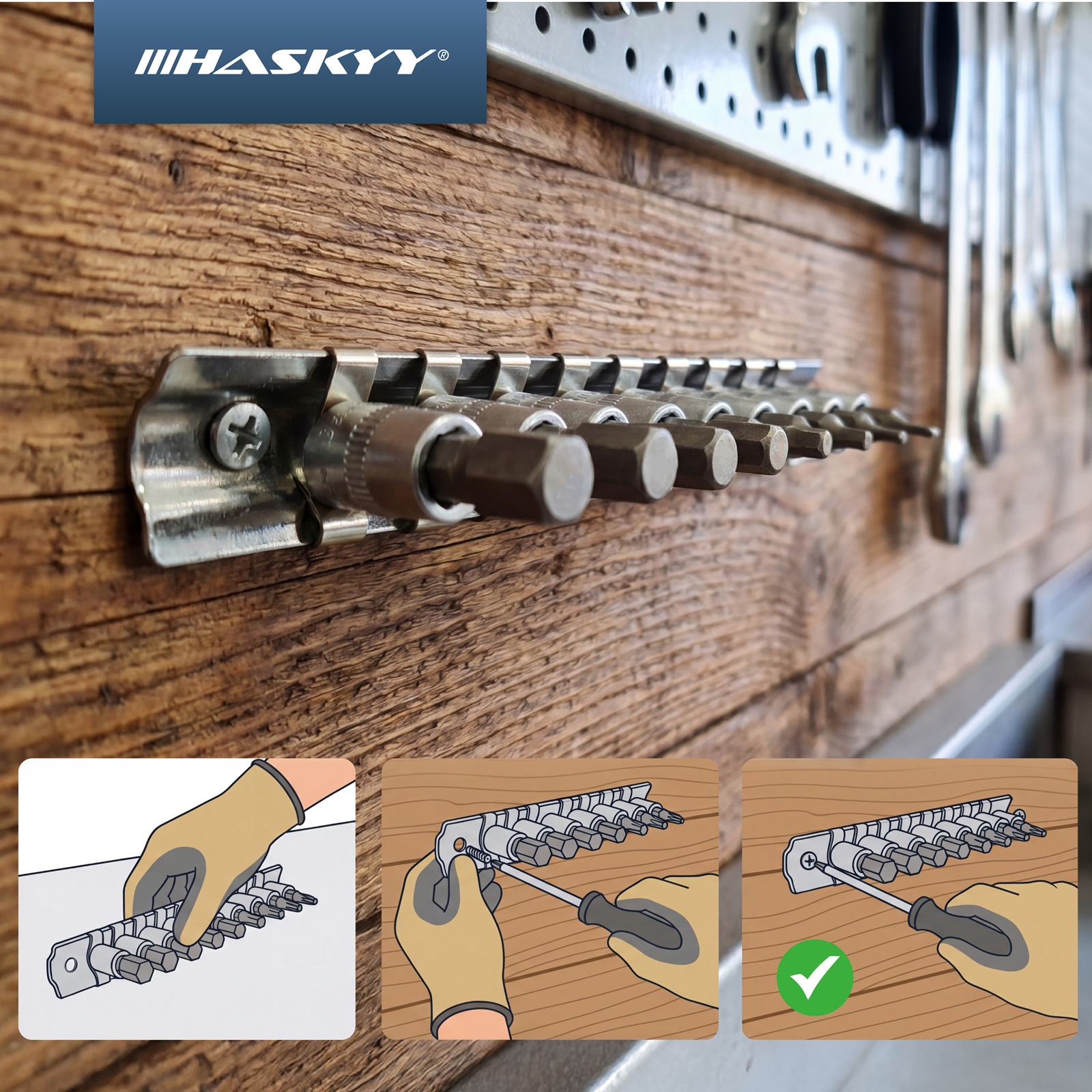 HASKYY Innensechskant Stecknuss-Satz 9-teilig 2-10mm