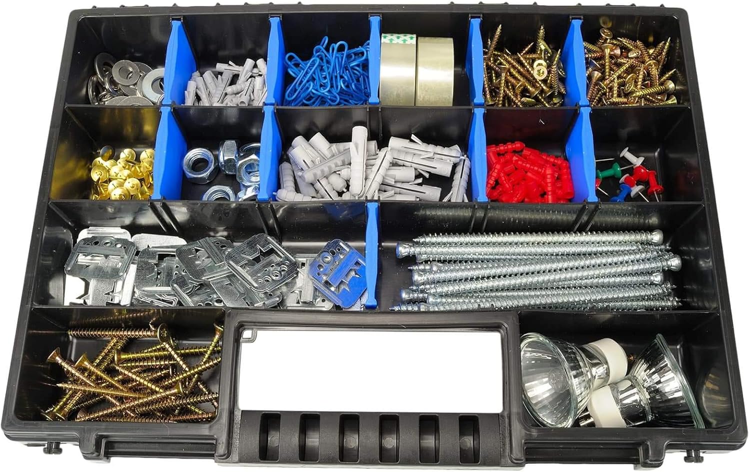 HASKYY Sortimentskoffer 10x Organizer XL 345x249x50 mm – unterteilt & stapelbar für Kleinteile