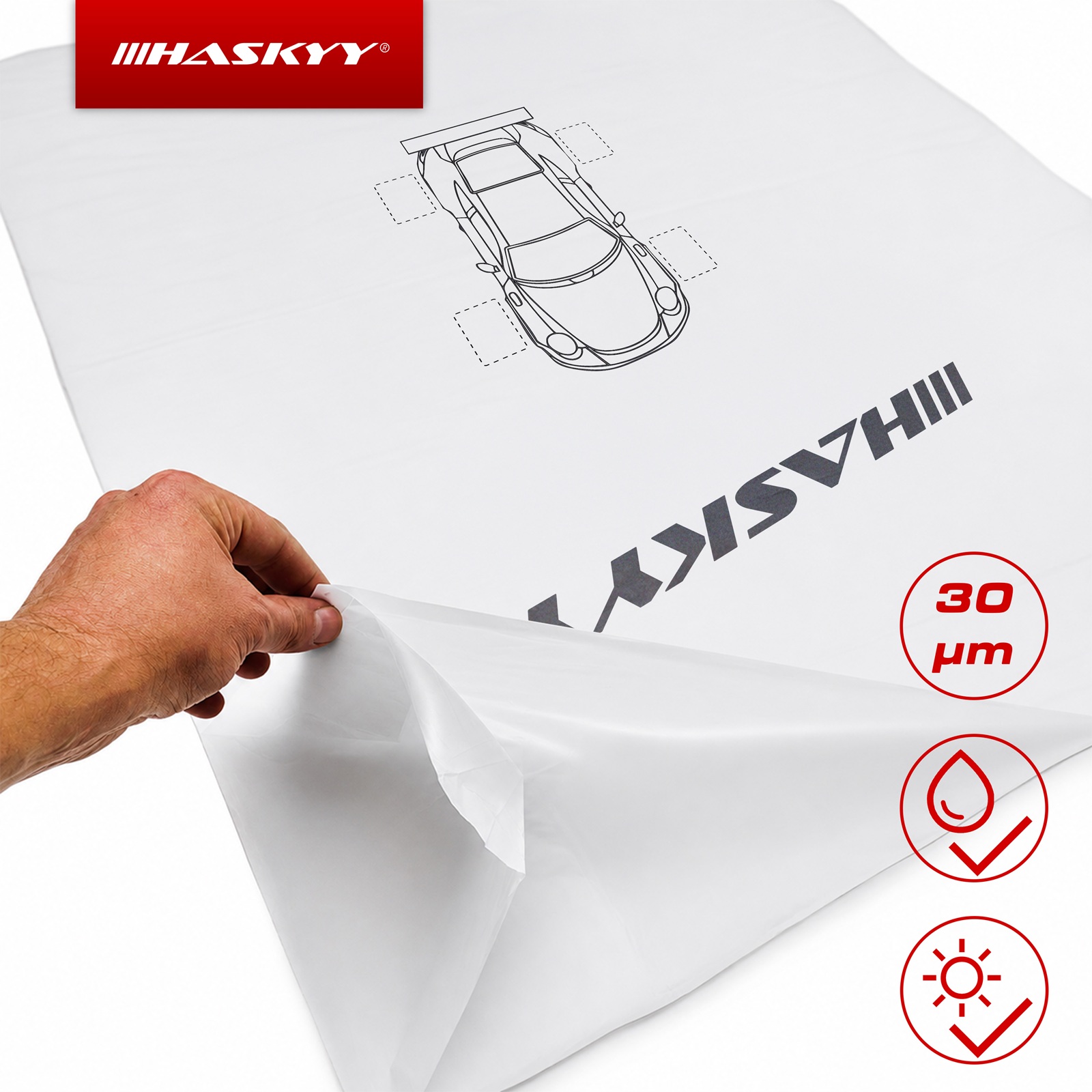 HASKYY 4x Reifentasche Reifenhülle XXL Milky White 110x110 cm, bis 22"