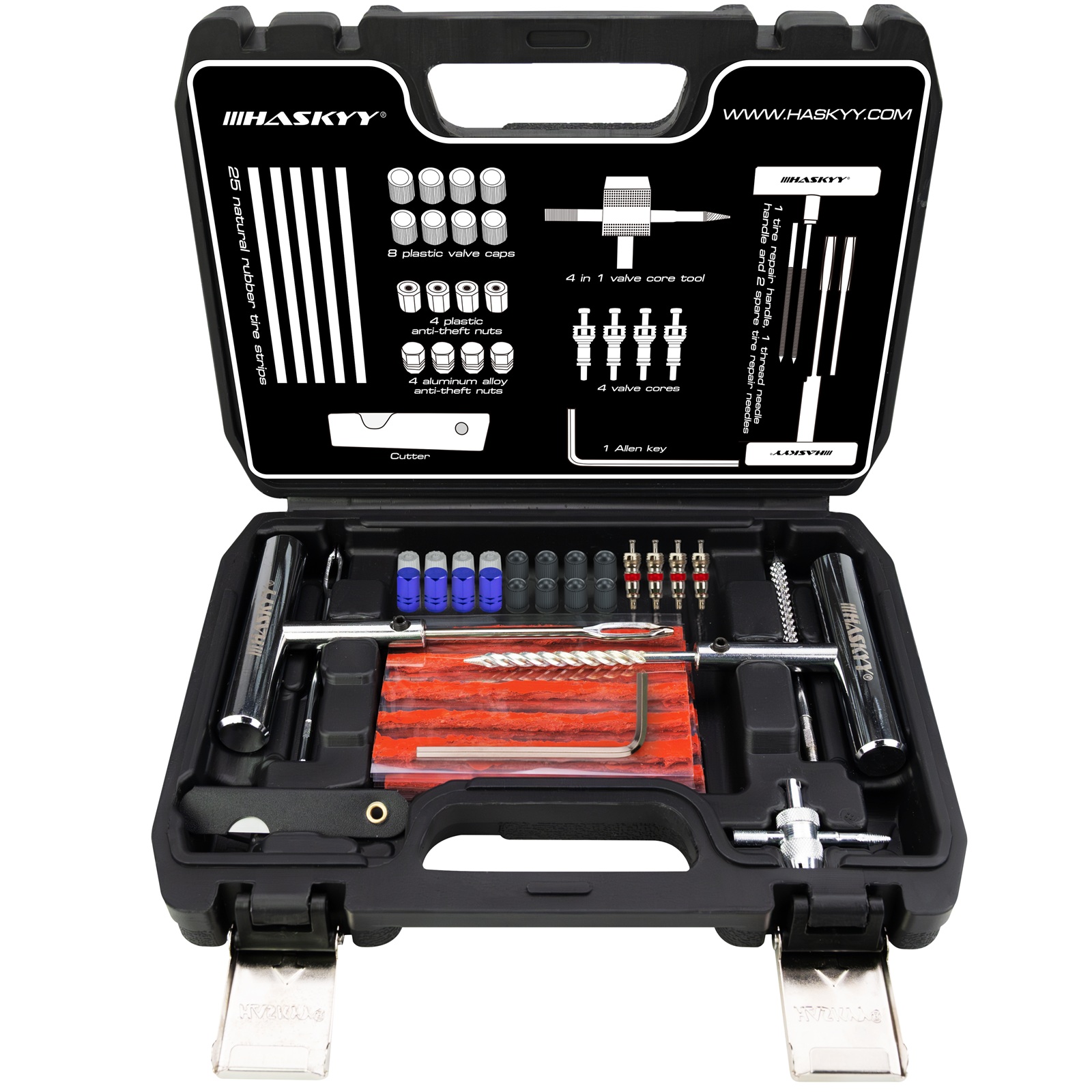 HASKYY Reifen Reparatur Set 53 tlg. Reifenflickzeug Auto Reifenreparatur Set