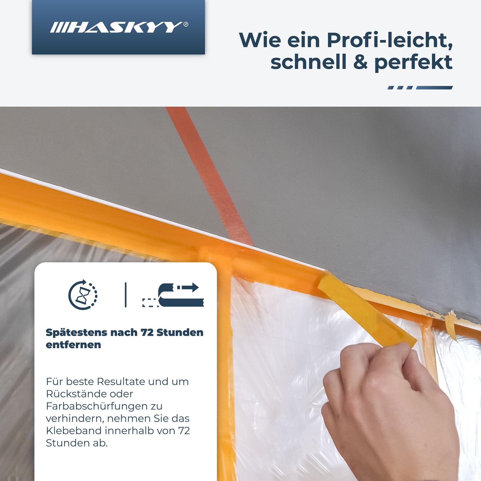 HASKYY Goldband Malerkrepp 20er Set – Malerband 19 mm × 50 m je Rolle, Profi Abdeckband aus Krepp Papier, selbstklebend, rückstandsfrei entfernbar