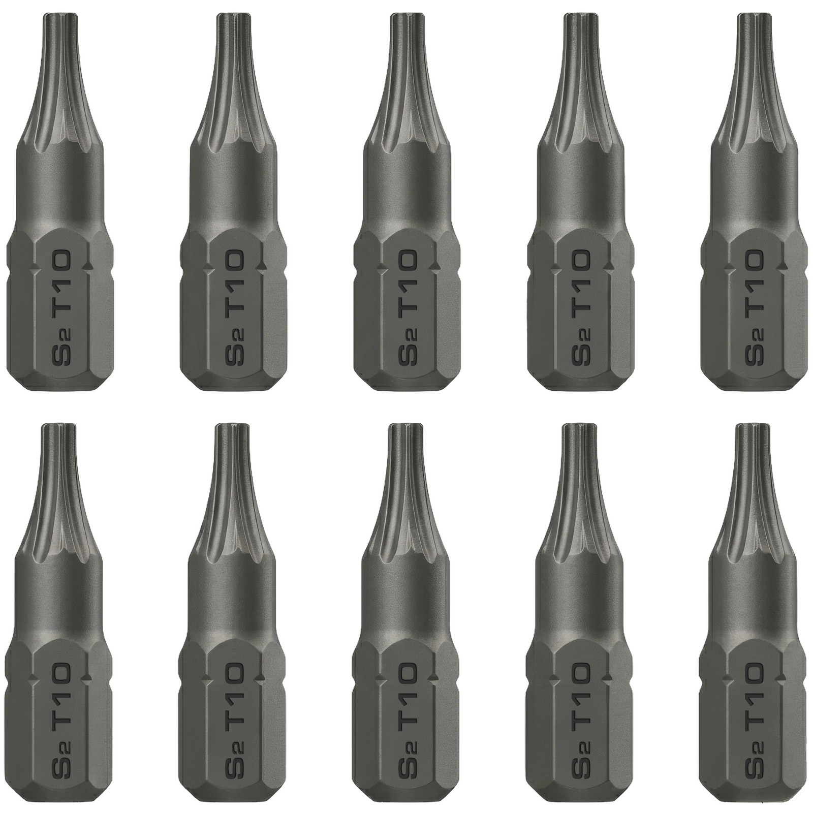 10x T50 Torx Bit aus S2 Stahl SCHWARZ