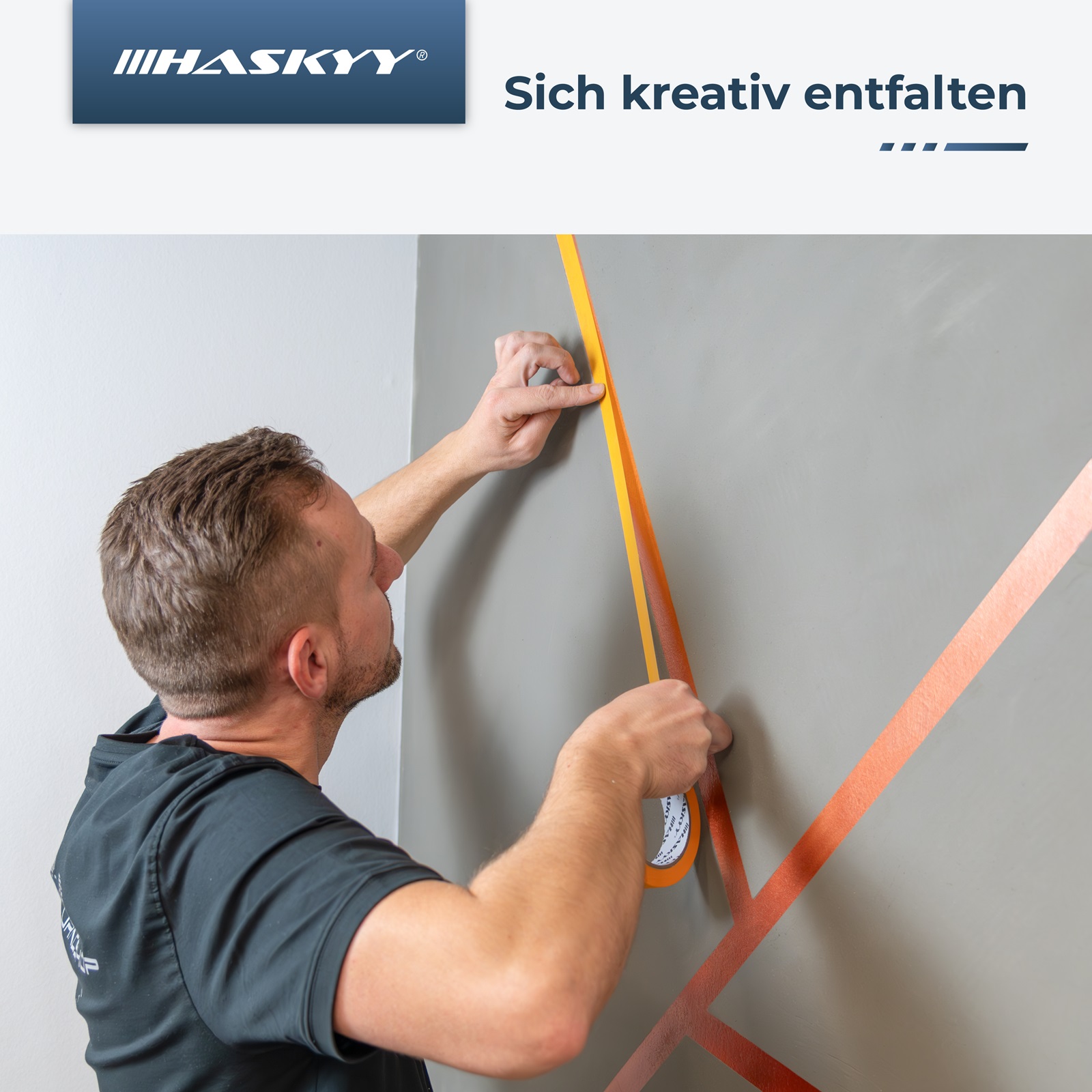 HASKYY Goldband Malerkrepp 20er Set – Malerband 19 mm × 50 m je Rolle, Profi Abdeckband aus Krepp Papier, selbstklebend, rückstandsfrei entfernbar