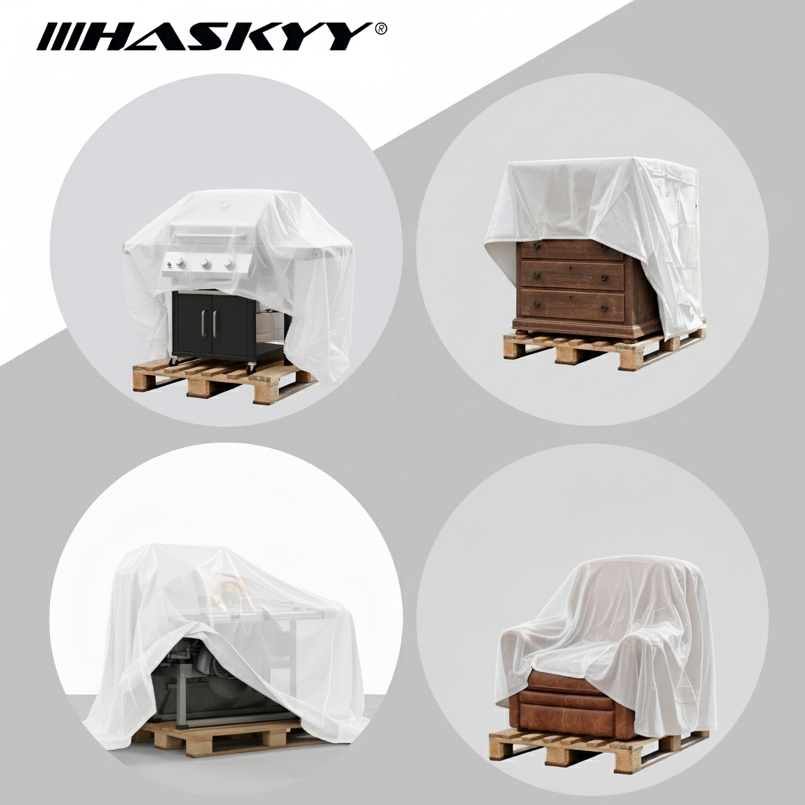 HASKYY Palettehaube Abdeckhauben Schutzhülle 125x85x120 cm Innenbereich