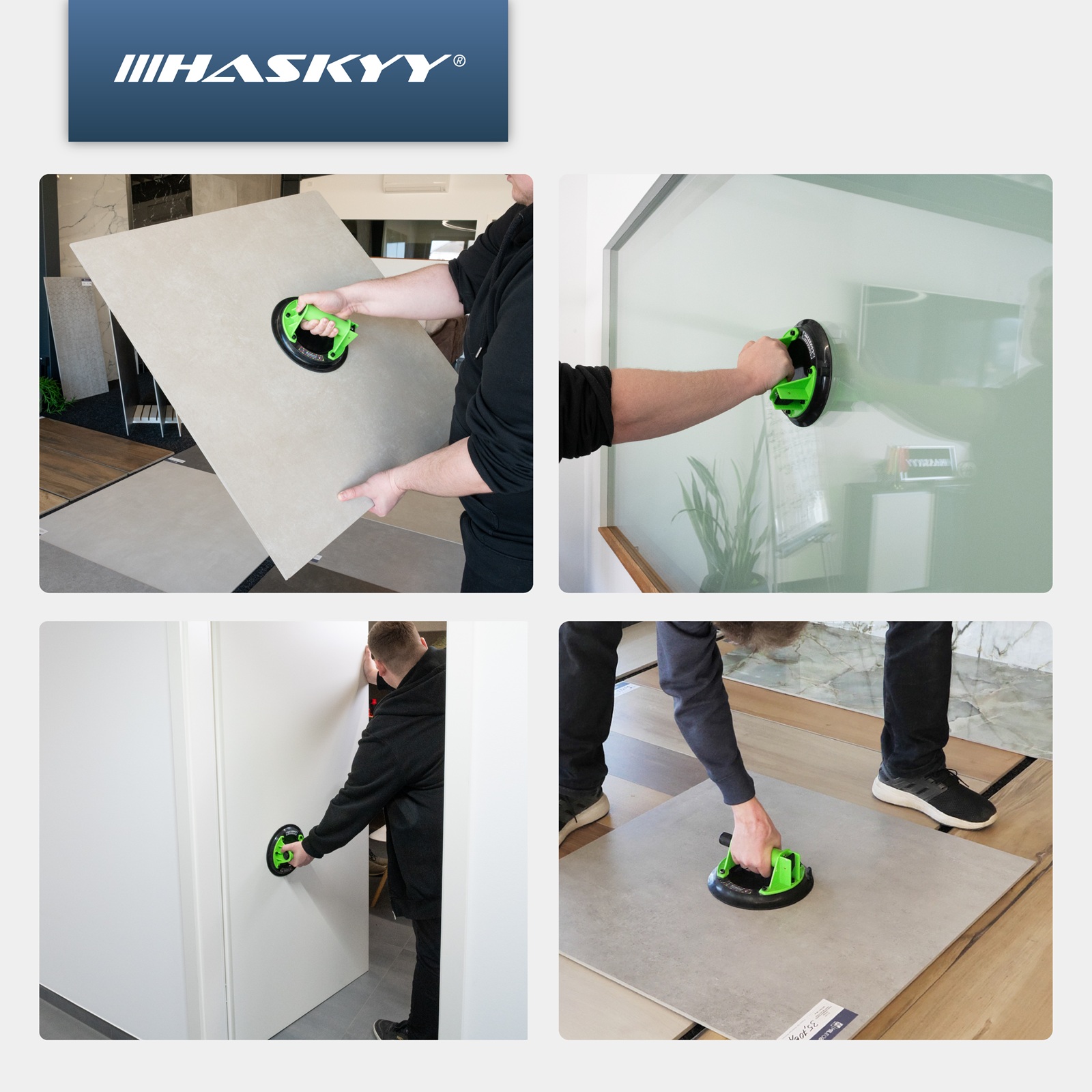 HASKYY Saugheber Vakuum Glasheber Glassauger 225 kg Vakuumheber Ø210mm