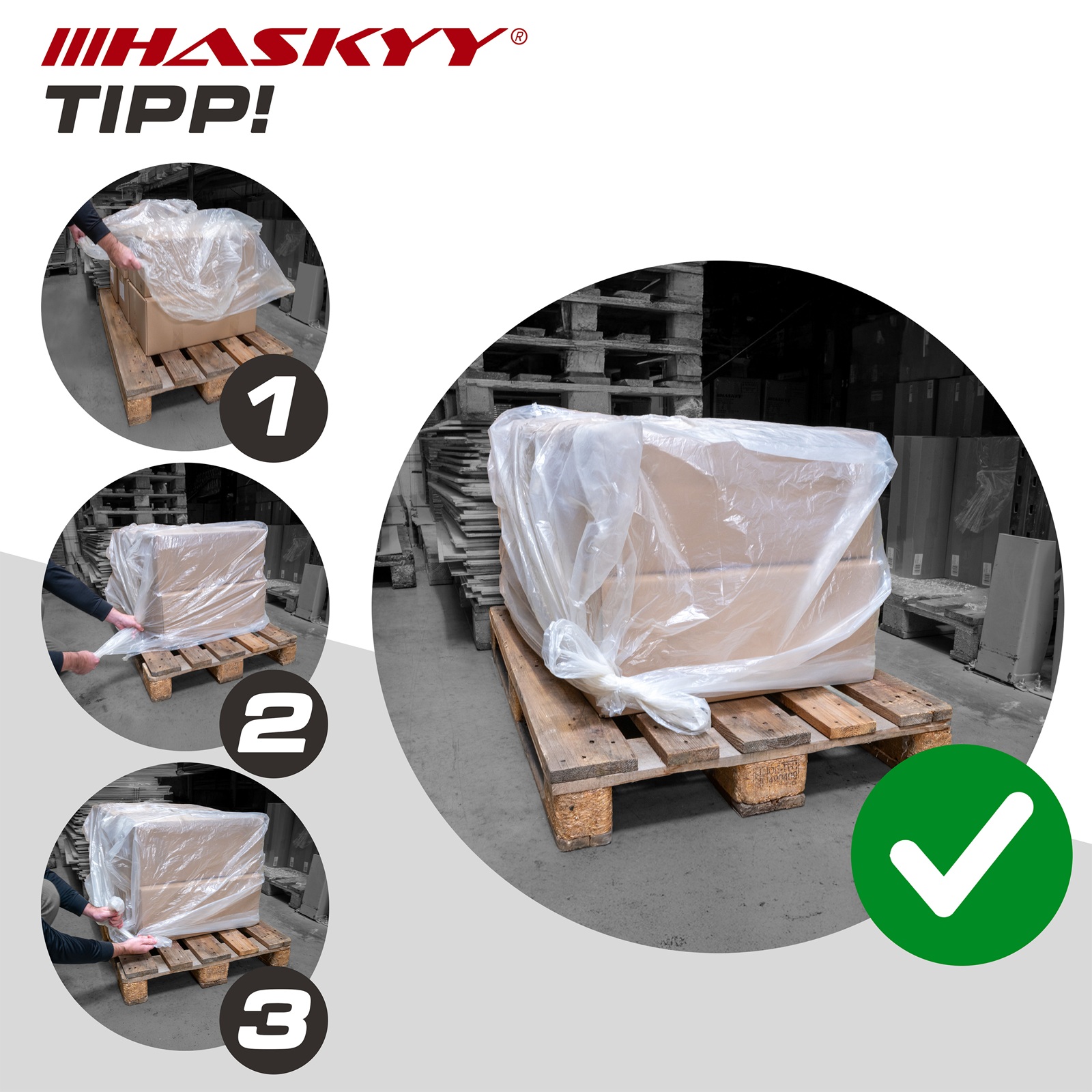 HASKYY Palettehaube Abdeckhauben Schutzhülle 125x85x120 cm Innenbereich